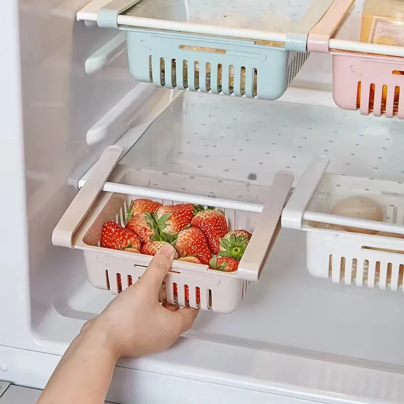 Organizador de refrigerador, caja de almacenamiento, creativo, multifuncional, cajón para refrigerador, para frutas, huevos, alimentos, contenedor de almacenamiento de plástico, estante