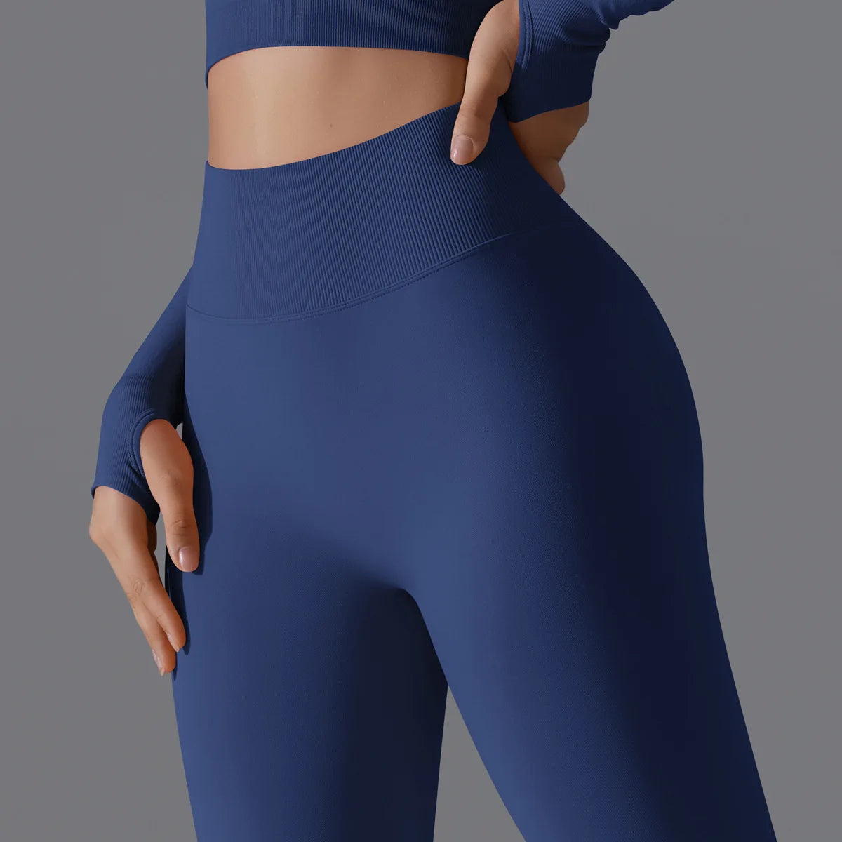 Leggings deportivos de yoga para mujer, sin costuras, cintura alta, elásticos, color sólido, para gimnasio, correr, secado rápido, realce y efecto moldeador.