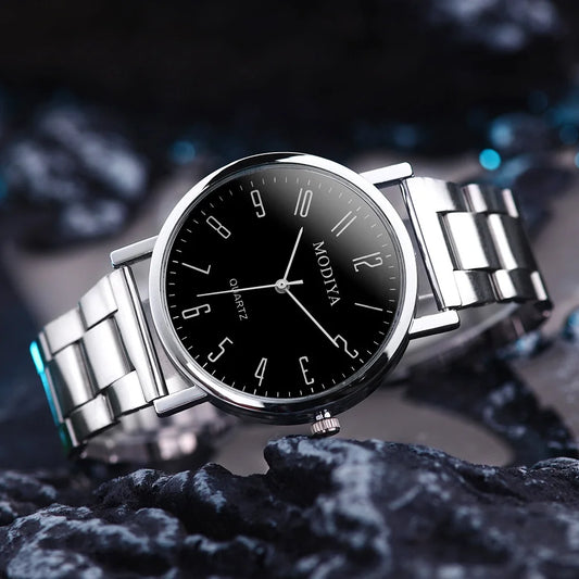 Relojes de moda para hombre, reloj deportivo informal de cuarzo con correa de acero para hombre, reloj Masculino