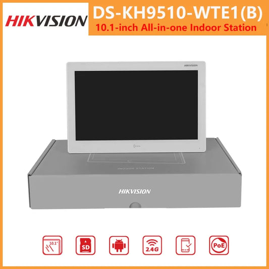 Videoportero Hikvision DS-KH9510-WTE1(B) Wi-Fi, estación interior todo en uno, pantalla táctil a color de 10,1 pulgadas, resolución 1024 x 600.