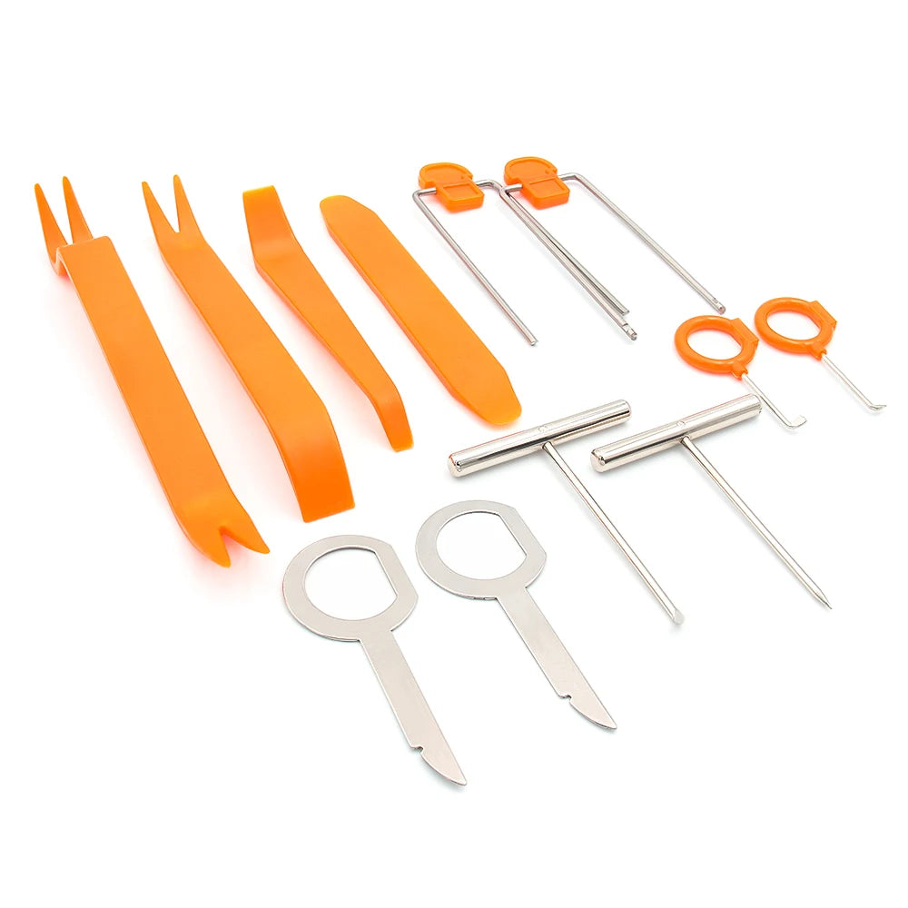Kit de herramientas de desmontaje de 4/12 piezas para radio de coche, puerta, clip de 0,5 cm, panel embellecedor, tablero, instalación y extracción de audio, juego de palanca de reinstalación