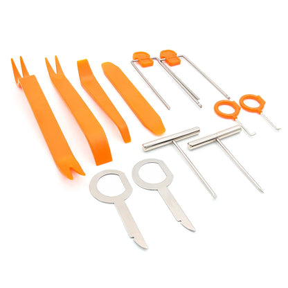 Kit de herramientas de desmontaje de 4/12 piezas para radio de coche, puerta, clip de 0,5 cm, panel embellecedor, tablero, instalación y extracción de audio, juego de palanca de reinstalación