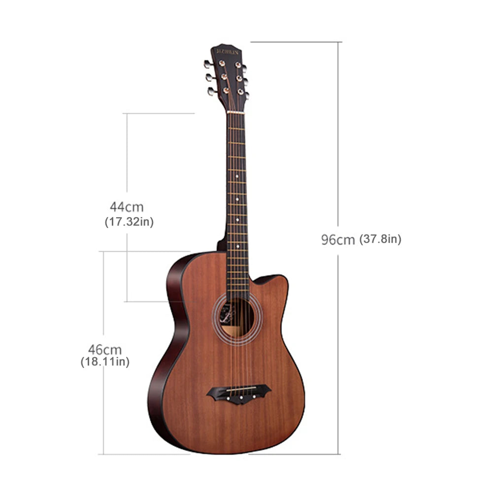 Guitarra acústica de 38 pulgadas para estudiantes con kit de inicio, de tilo, para niños, niñas, adolescentes y principiantes.