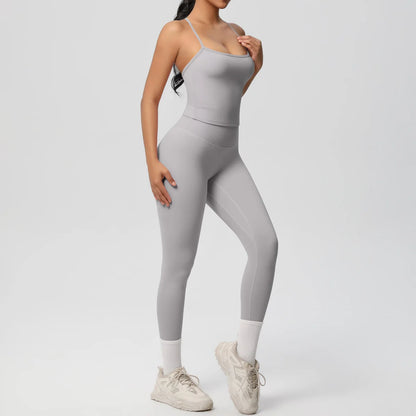 Conjunto de Ropa de Yoga para Mujer, Traje Deportivo, Ropa de Entrenamiento, Chaleco Deportivo sin Mangas, Conjunto de Gimnasio, Mono de Entrenamiento, Ropa Interior Deportiva, Ropa Deportiva
