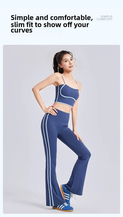 Nuevo traje deportivo para mujer, con efecto push-up, chaleco con tirantes ajustables, cintura alta, micropantalón y traje de yoga de alta elasticidad.