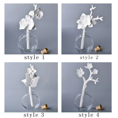 Decoración de fragancias para el hogar, accesorios decorativos, flor de cerámica para difusor de fragancias de interior