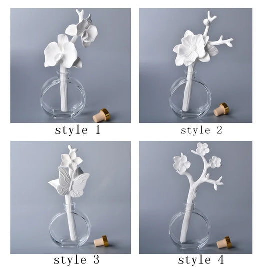 Decoración de fragancias para el hogar, accesorios decorativos, flor de cerámica para difusor de fragancias de interior