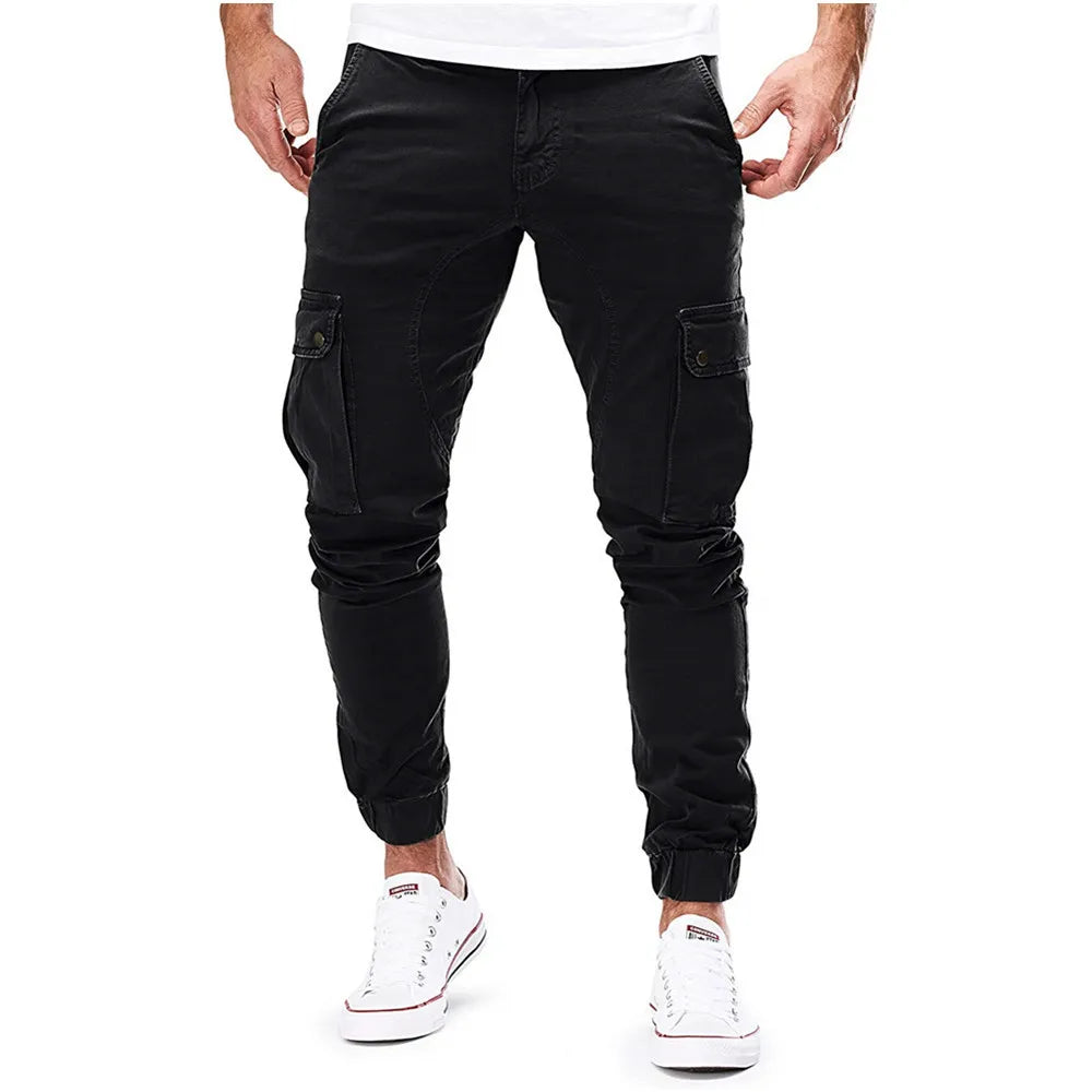 Pantalones deportivos finos de moda para hombre, pantalones casuales para correr, pantalones cargo de calle 2020, pantalones multibolsillos para hombre, pantalones deportivos para gimnasios y fitness para hombre.
