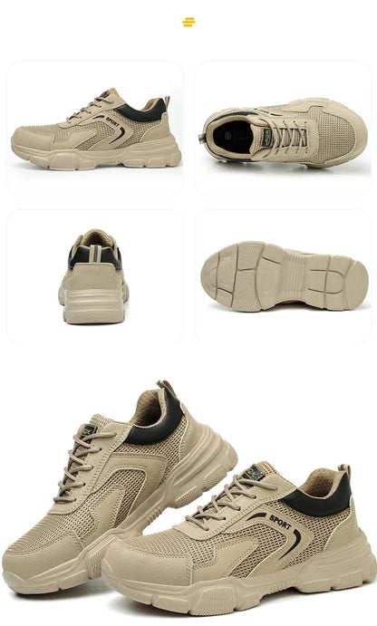 Zapatos de trabajo de seguridad transpirables para hombre – Zapatillas de verano a prueba de pinchazos con puntera de composite y protección aislante