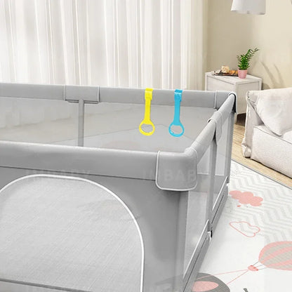 Parque infantil IMBABY gris, valla de actividades para bebés, parque infantil grande, actividades de seguridad para bebés, parque de juegos para niños