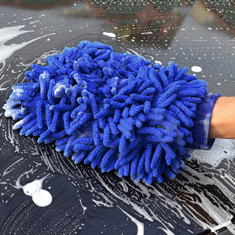 Guantes de lavado de autos Guante de chenilla Trapos de felpa Engrosados de doble cara Suministros para autos Herramientas de limpieza Accesorios para autos Detallado de autos