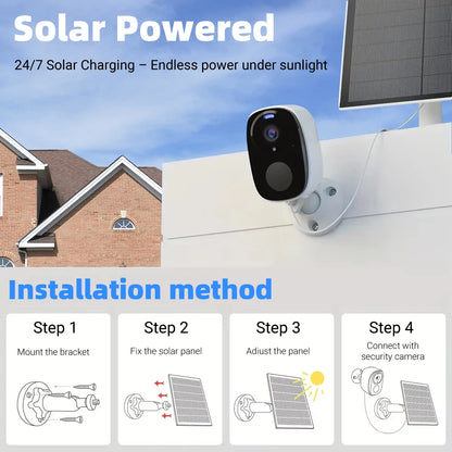 Cámara de seguridad solar inalámbrica para exteriores 2K 5MP con visión nocturna a color, funciona con batería, compatible con WiFi 2.4G, PIR, resistente al agua, comunicación bidireccional con Alexa