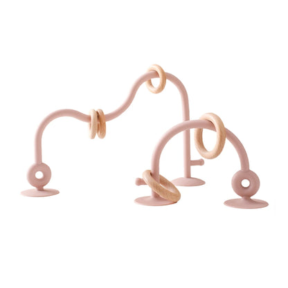Juguete educativo de silicona para bebés, juguete Montessori para bebés, laberinto de mordedores de madera, montaña rusa, cuentas, accesorio para bebés, mordedor