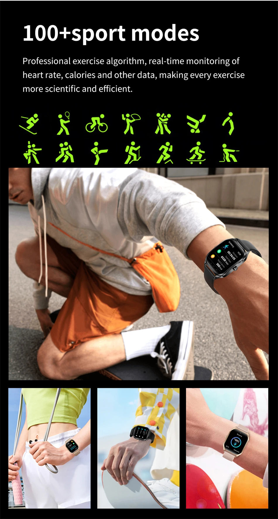 Reloj inteligente FOXBOX para mujer, con pantalla curva 3D, Bluetooth, llamadas, deportivo, resistente al agua, monitor de salud, para hombre y mujer.