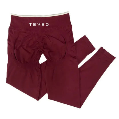 TEVEO - Pantalones cortos deportivos de yoga para mujer, pantalones deportivos elásticos para fitness y ciclismo, conjunto de sujetador de yoga corto Ignite Sculpt Scrunch, leggings