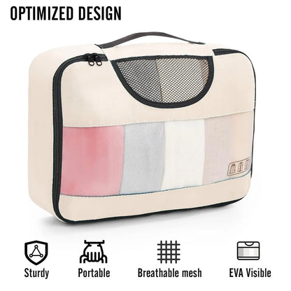Conjunto de 8 bolsas de viaje de alta calidad, impermeables, organizadoras de equipaje, separadoras de ropa y cubos de embalaje portátiles.