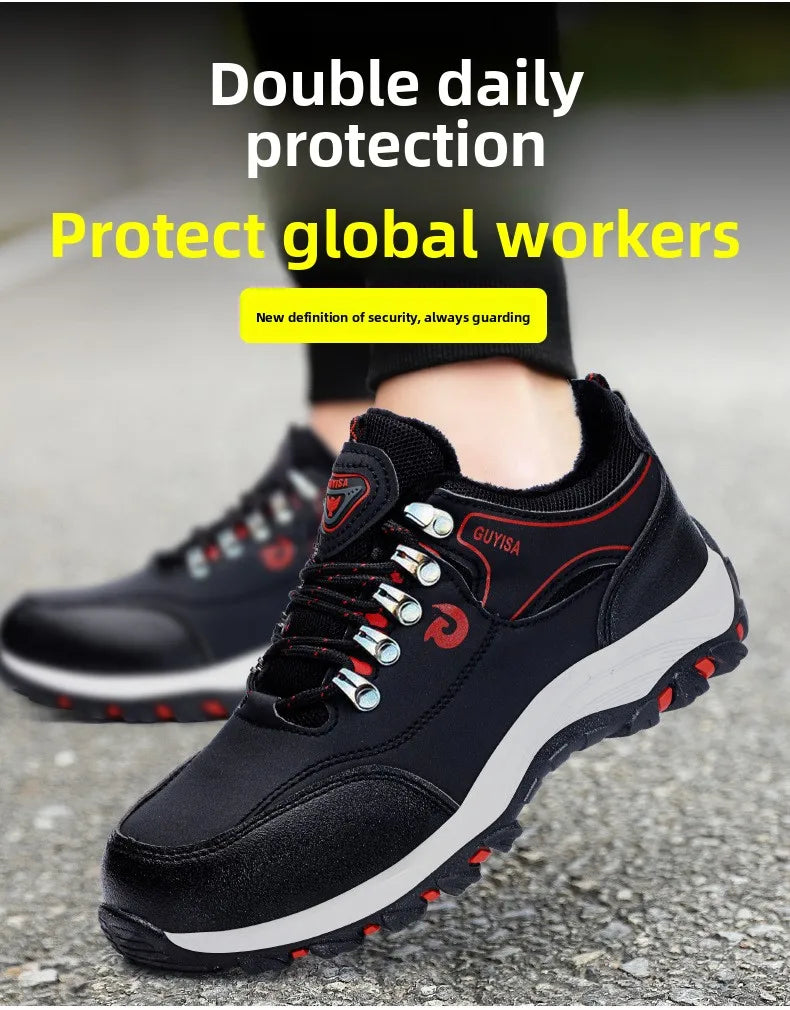 Zapatos de trabajo con forro polar para hombre y mujer, con puntera de acero, resistentes a perforaciones, acolchados y cálidos. Calzado de trabajo protector para mujer y hombre.