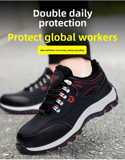 Zapatos de trabajo con forro polar para hombre y mujer, con puntera de acero, resistentes a perforaciones, acolchados y cálidos. Calzado de trabajo protector para mujer y hombre.