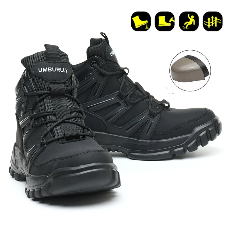 Botas de seguridad protectoras, zapatos de seguridad laboral, botas de seguridad de invierno para hombre, zapatos de trabajo antiperforación, botas de trabajo con punta de acero, indestructibles.