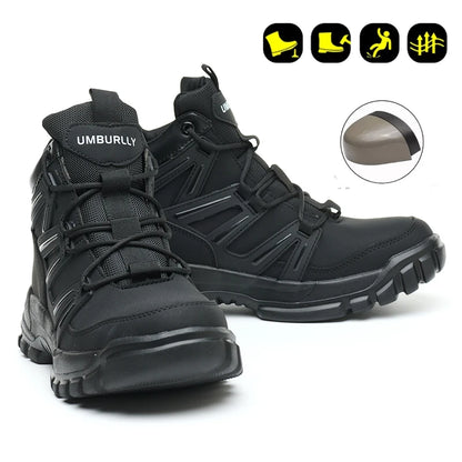Botas de seguridad protectoras, zapatos de seguridad laboral, botas de seguridad de invierno para hombre, zapatos de trabajo antiperforación, botas de trabajo con punta de acero, indestructibles.