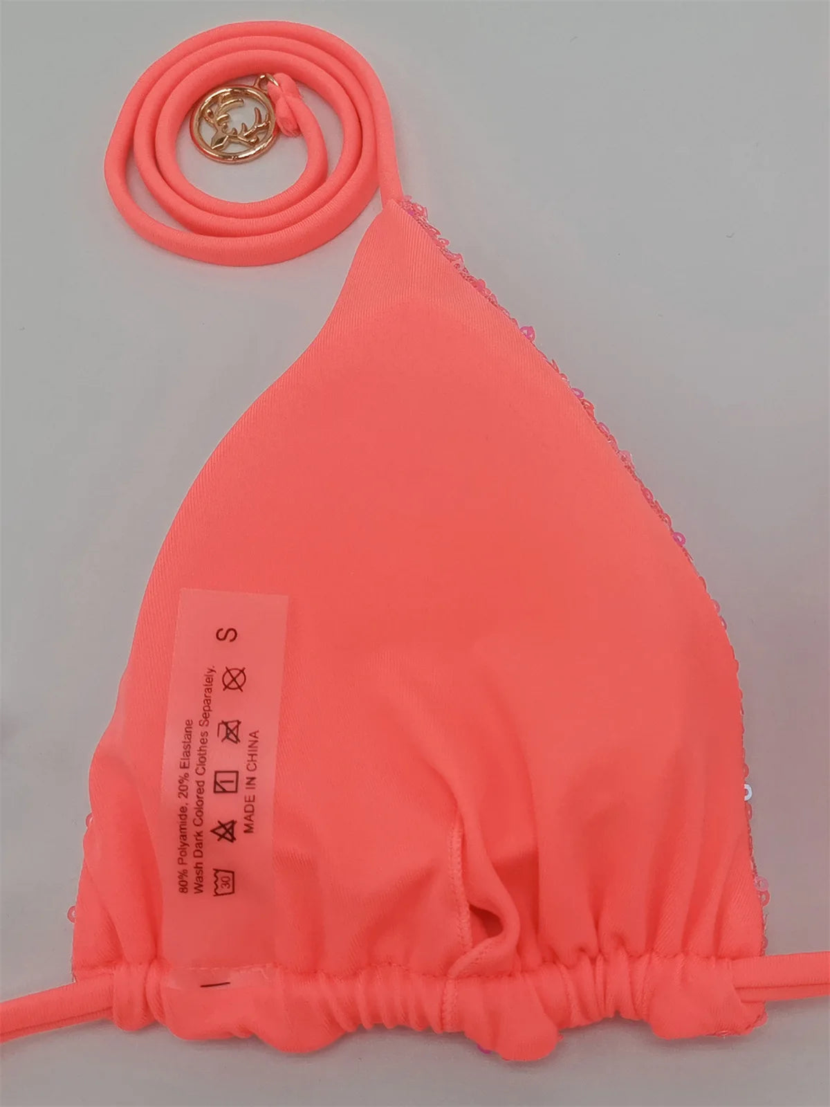 Bikini unicolor con purpurina, bañador sexy con cuello halter, traje de baño para mujer, conjunto de bikini con lentejuelas brillantes, ropa de playa, bikini brasileño