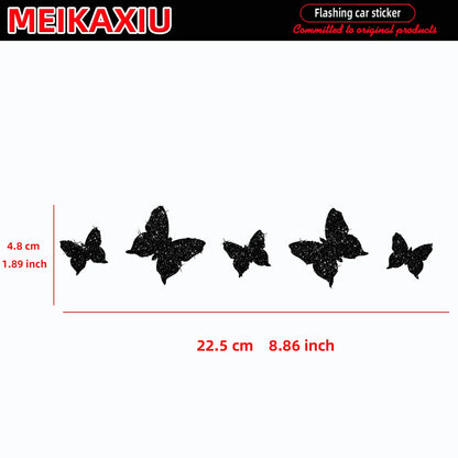 Nueva pegatina brillante con forma de mariposa para decoración de coche, pegatina para la puerta del coche.