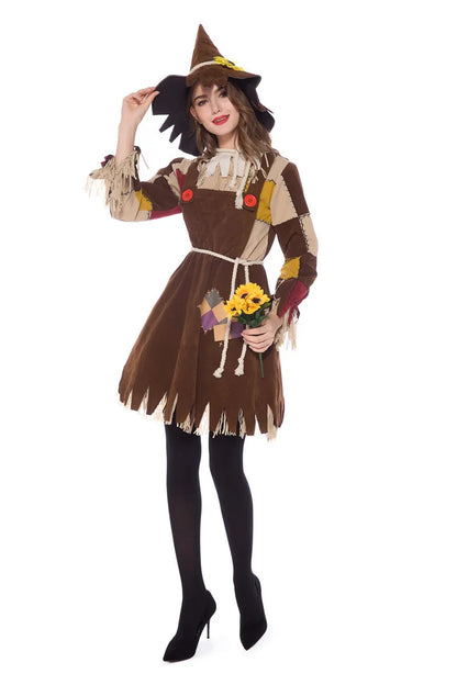 Halloween The Wizard of Oz Scarecrow Parent-Child Costume Carnival Party Performance Circus Clown Dress Womens Cosplay Costume