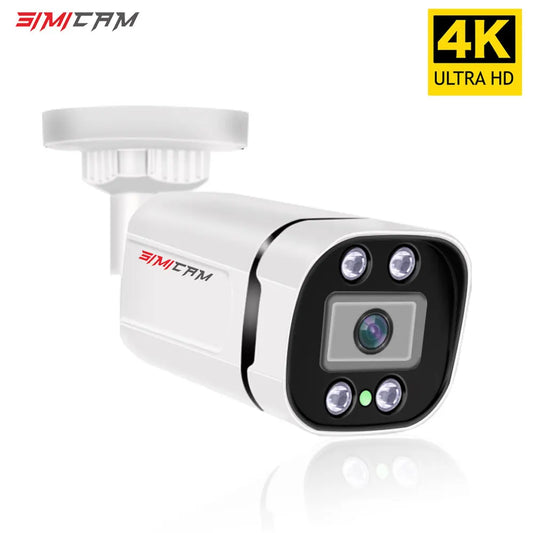 Cámara de videovigilancia 4K PoE IP con audio Onvif, 48 V PoE/CC 12 V, 4 MP/5 MP/8 MP, visión nocturna, tipo bala, resistente al agua, para NVR.