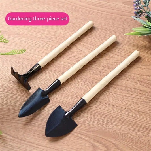 Juego de tres herramientas de jardinería: miniherramientas de jardinería, pala multifunción, rastra, pala para plantas domésticas, pala para tierra de pino.