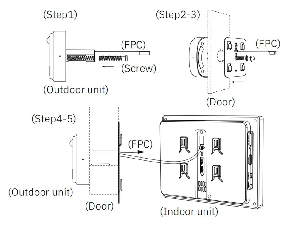 KUXA 4.3 Inch 1080P/158° Wifi Smart Door Bell Camera Tuya Video Door Peepholes PIR Movement Detection Eye Wireless Doorbell