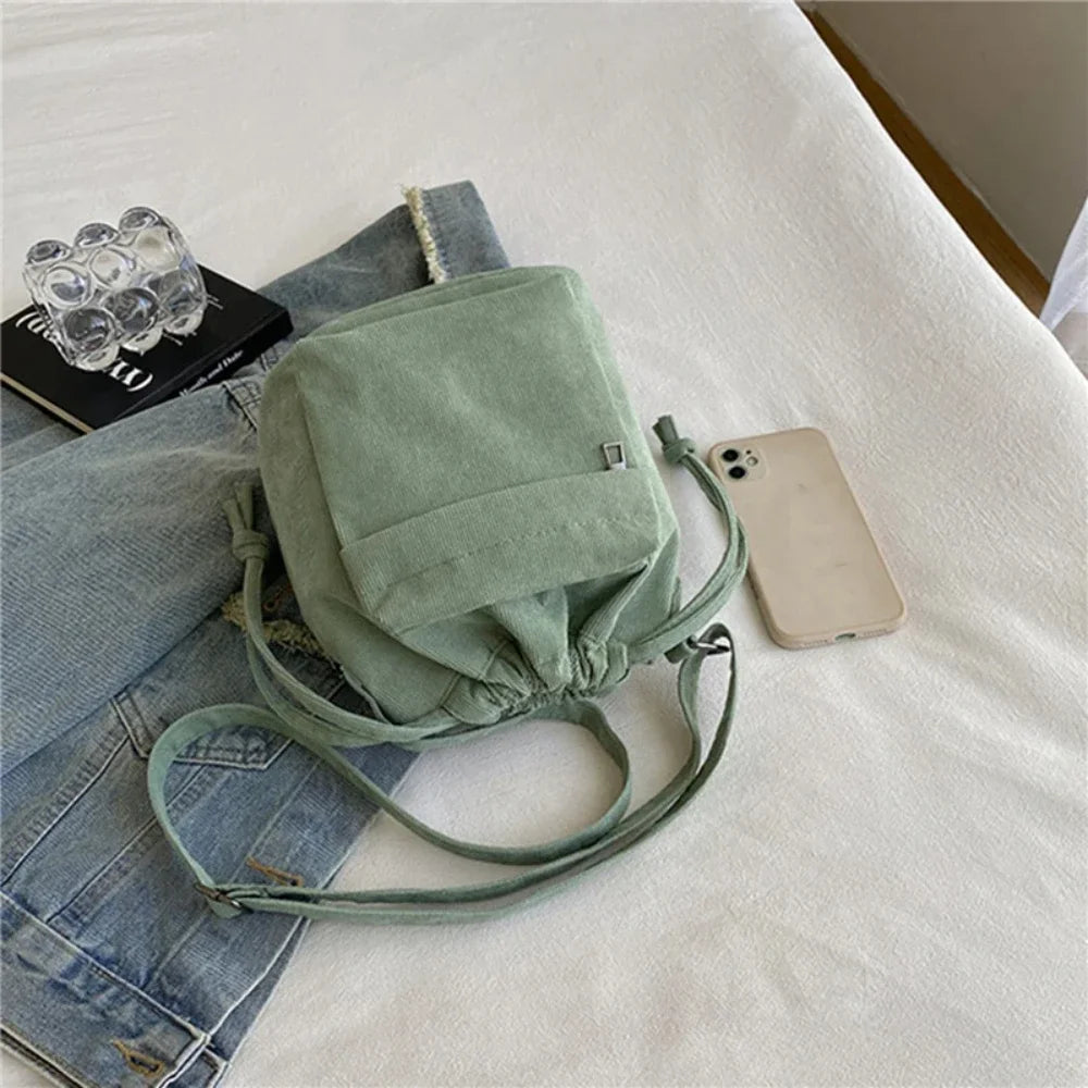 Bolso de hombro para mujer, estilo coreano, con cordón, informal, ligero, para jóvenes, venta al por mayor, 2025
