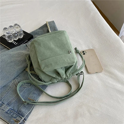 Bolso de hombro para mujer, estilo coreano, con cordón, informal, ligero, para jóvenes, venta al por mayor, 2025