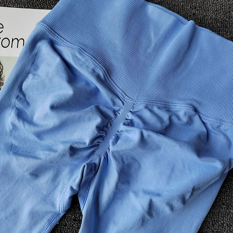 Pantalones de yoga deportivos sin costuras de cintura alta, leggings deportivos para levantar caderas, gimnasio, correr, de secado rápido, ajustados.