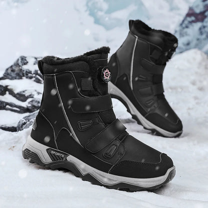 Botas de nieve impermeables para hombre, con entresuela, cálidas, para exteriores, antideslizantes y resistentes a la abrasión.