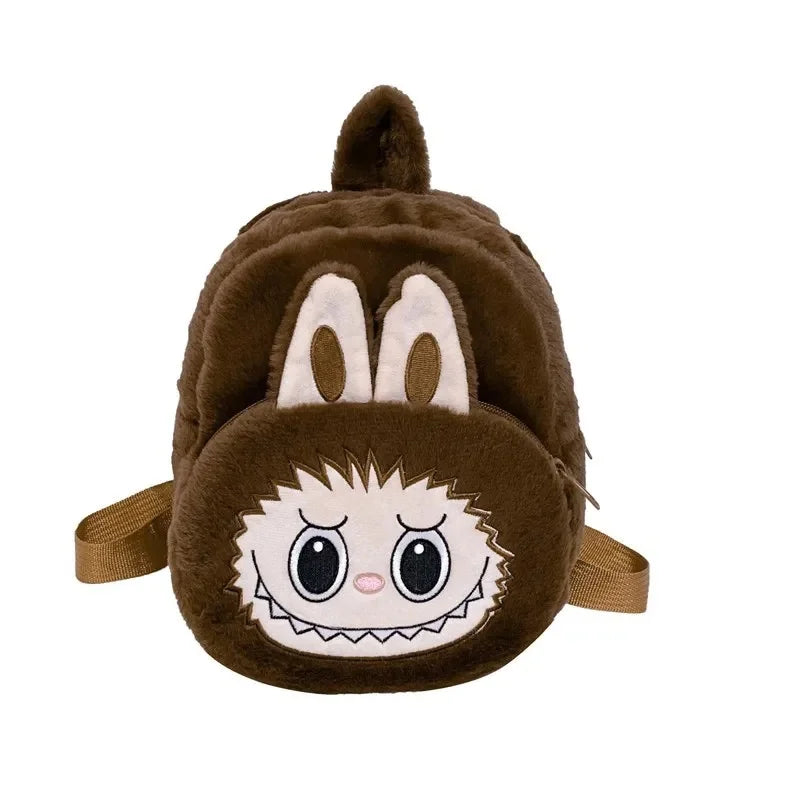 Mochila de peluche con diseño de chica estudiante, bolso de hombro doble con burbujas y juguetes, mochila transfronteriza para adolescentes.