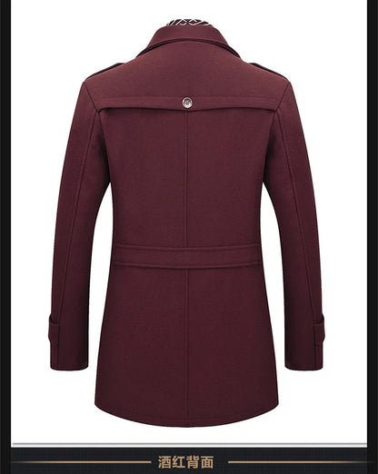 Chaqueta de lana lisa para hombre, estilo cárdigan, corte holgado, manga larga, cuello vuelto, estilo casual, 2025