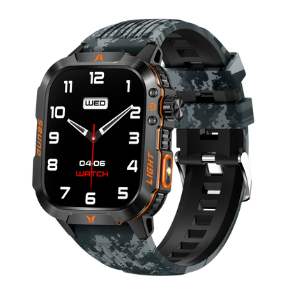 Reloj inteligente 2024 con pantalla 2.01, linterna para exteriores, brújula, IP68, resistente al agua, llamadas inalámbricas, batería de 600 mAh, modo deportivo de 100+