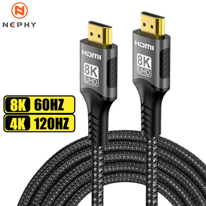 Cable HDMI 2.1 de 1/2/3/5 metros de longitud para PS5, Xbox, webcam, videocámara, TV Box, Fire Stick, portátil, HDCP, eARC, 8K 60 Hz, 4K 120 Hz
