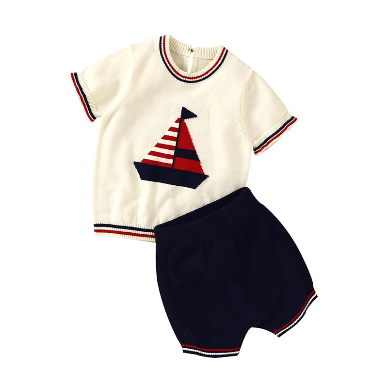 Conjuntos de ropa para bebé de 0 a 18 meses, recién nacido, niño, algodón, manga corta, jerseys, camisetas y pantalones cortos, trajes casuales, ropa de abrigo para niño pequeño, atuendo de verano