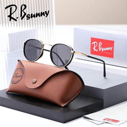 Gafas de sol de diseño retro con montura redonda para hombre, polarizadas, UV400, para mujer, accesorios informales para conducir.