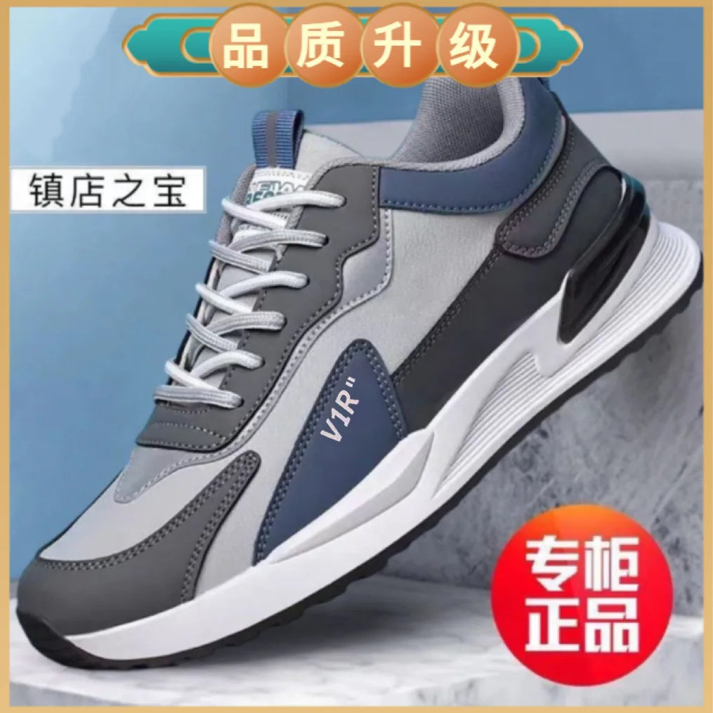 Zapatillas de running de caña baja para hombre 2025, nuevo estilo coreano, suela suave, con cordones, deportivas de moda, transpirables, cómodas y casuales