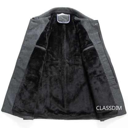 Abrigos de invierno para hombre, de lana y cachemir, con forro polar. Abrigos cálidos de invierno de alta calidad, estilo casual de negocios. Talla 4XL.