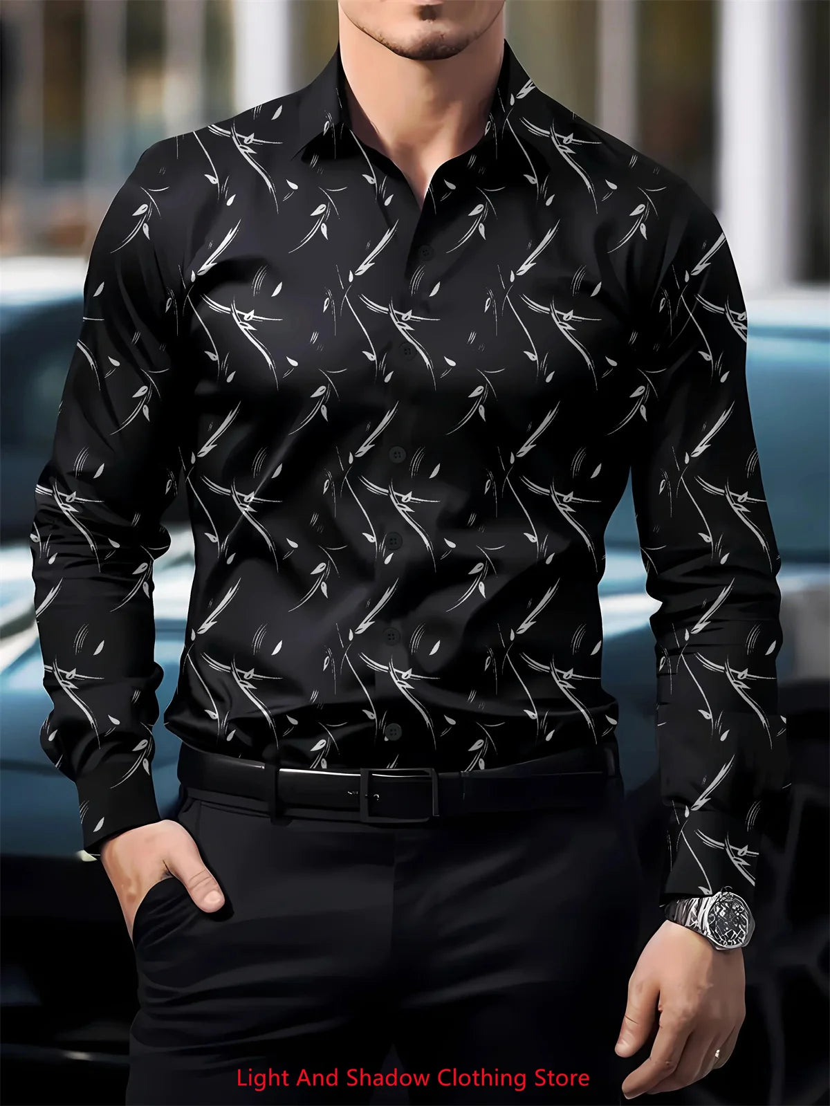 Camisa de manga larga con solapa y botones para hombre, de alta calidad, cómoda y suave, ideal tanto para ocasiones formales como informales.