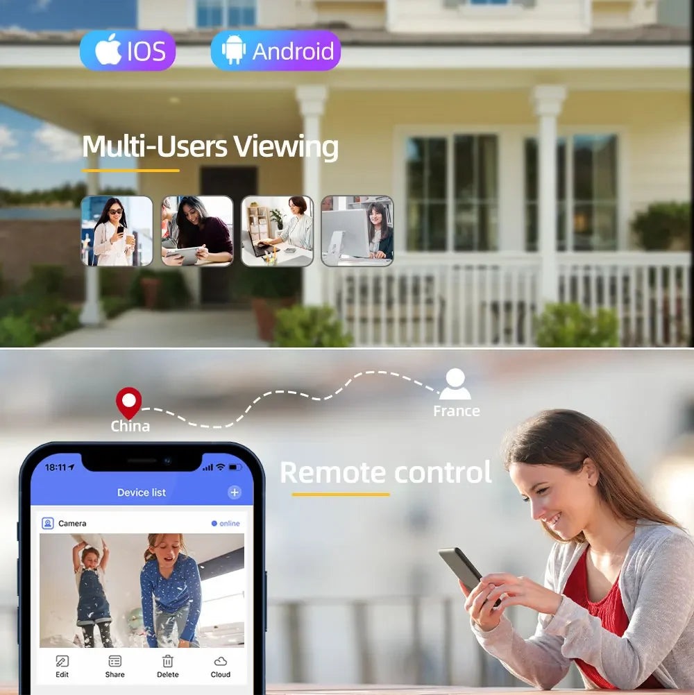 Cámara de seguridad exterior inalámbrica Tuya de 5 MP con WiFi y energía solar, batería de bajo consumo, sensor PIR de presencia, cámara IP de vigilancia a color para visión nocturna