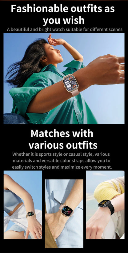 Reloj inteligente FOXBOX para mujer, con pantalla curva 3D, Bluetooth, llamadas, deportivo, resistente al agua, monitor de salud, para hombre y mujer.