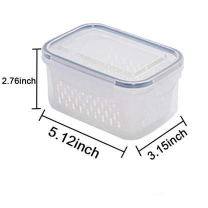 Juego de contenedores de almacenamiento de alimentos para refrigerador con tapas y colador, organizador de plástico para productos frescos, verduras, frutas y carne.
