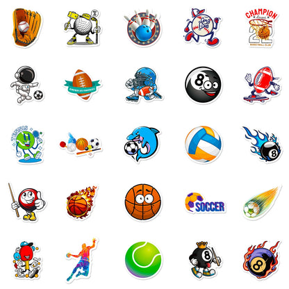 50 pegatinas deportivas para teléfono, fútbol, voleibol, golf, baloncesto.
