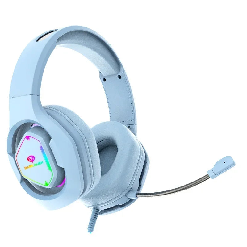 Auriculares para juegos EKSA E1000 con sonido envolvente RGB 7.1 para PC, PS4 y PS5, con cable USB y micrófono con cancelación de ruido.