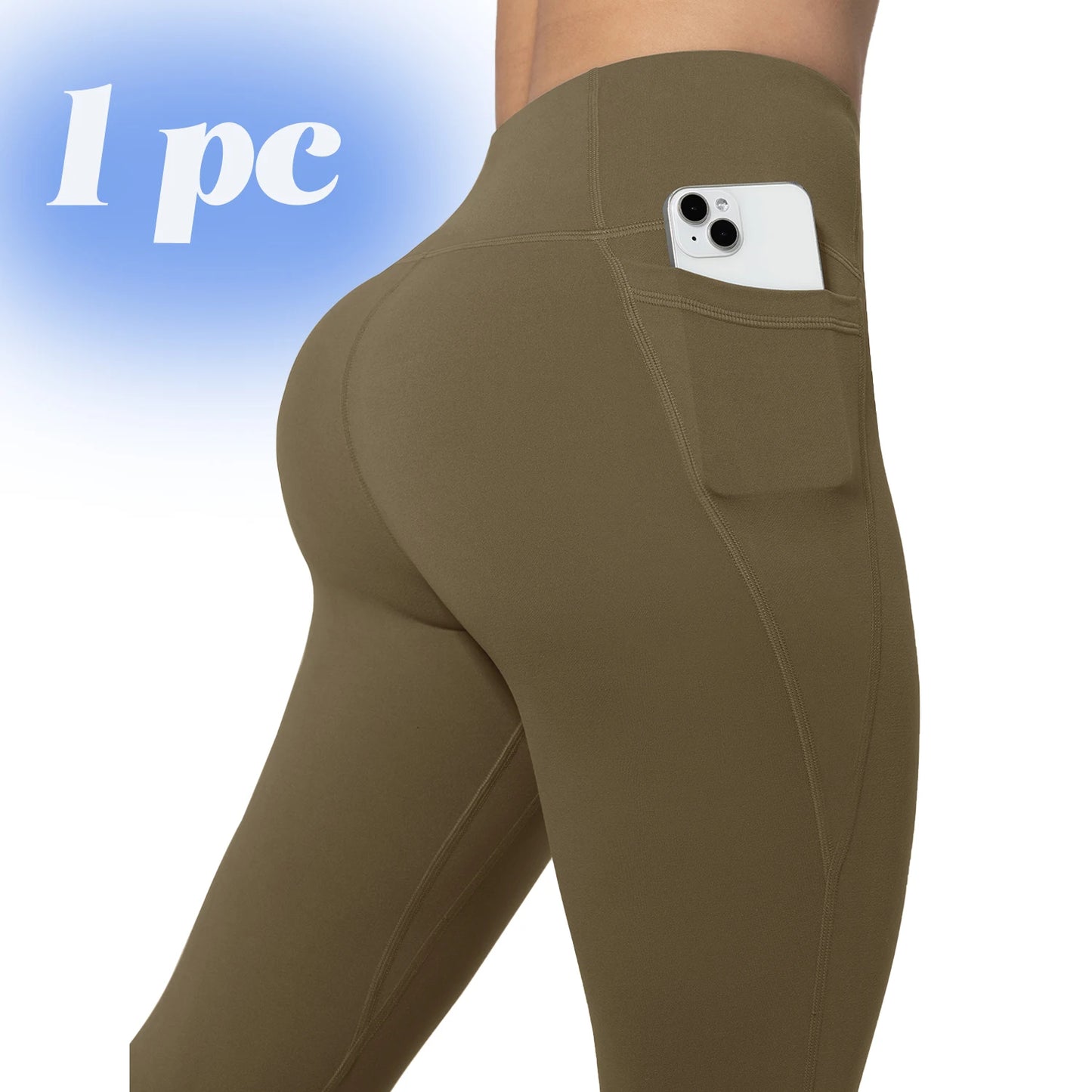 Leggings de yoga para mujer, 2 unidades, con bolsillos, color liso, para gimnasio, actividades al aire libre, cintura alta, ajustados, pantalones deportivos para correr.