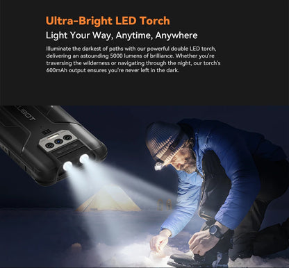 Cubot KingKong 8, smartphone Android resistente al agua y a los golpes, 12 GB de RAM (6 GB + 6 GB), 256 GB de ROM, batería de 10600 mAh, NFC, procesador de ocho núcleos, 4G, OTG.